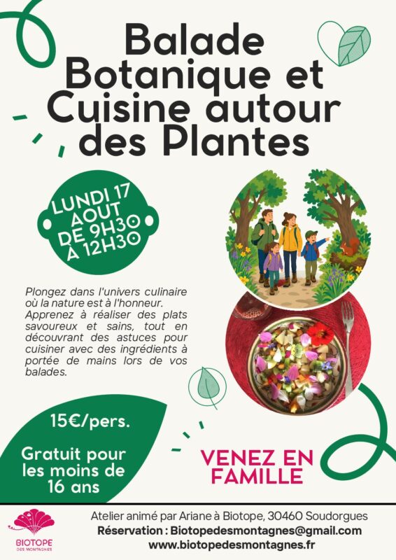 Affiche — Balade botanique et cuisine autour des plantes