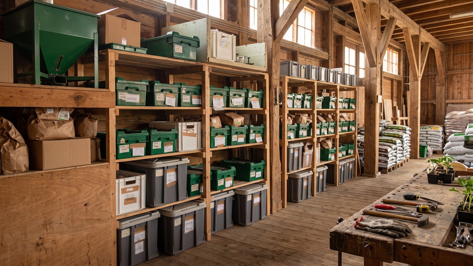 Stockage des mélanges de plantes numérotés par lot