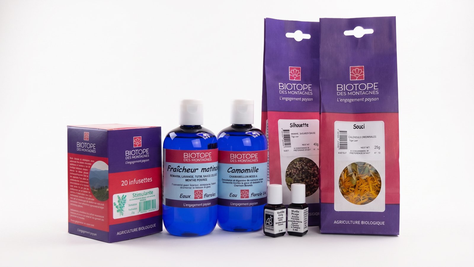 La gamme de produits bio Biotope des Montagnes
